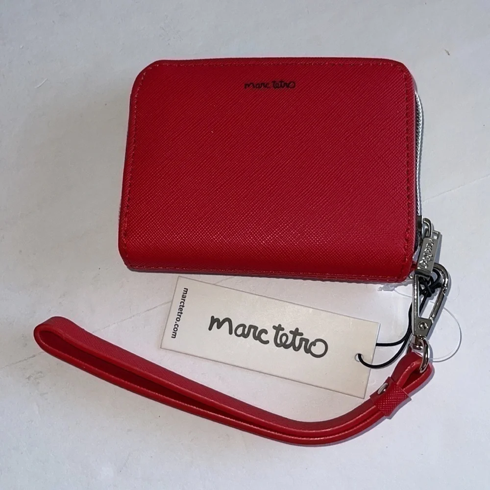 NWT Marc Tetro Red Boston Terrier Small Wristlet Wallet